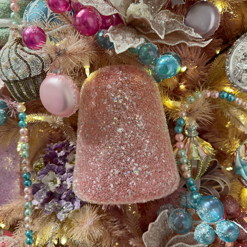 Viv! Christmas Kerstornament - Glitter TumTum Snoep met Kraaltjes - set van 3 - pastel - 20cm