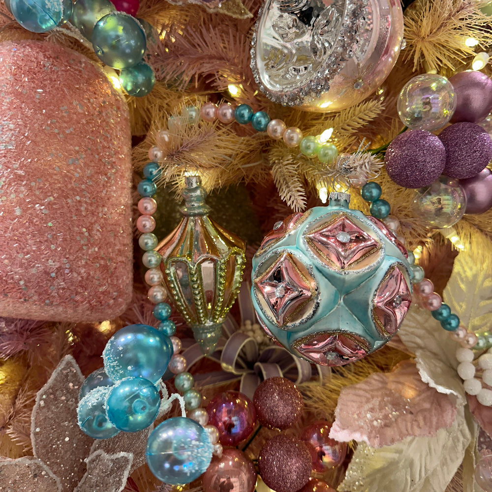 Viv! Christmas Kerstboomversiering - parelmoer Parel Guirlande - pastel - 122cm