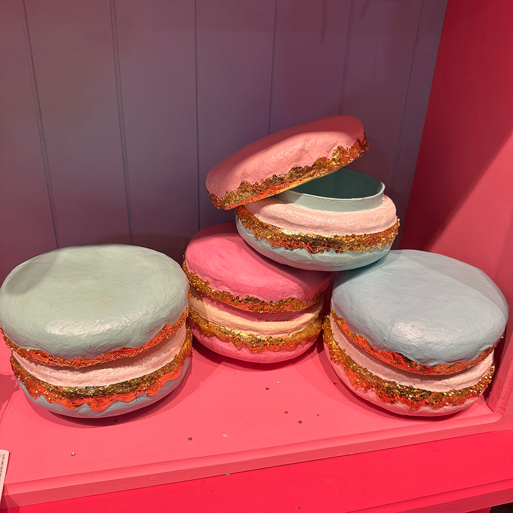 Goodwill M&G Christmas Decoration - Trendy Candy Macaron Box - Set of 4 - Pink Blue - 21 cm