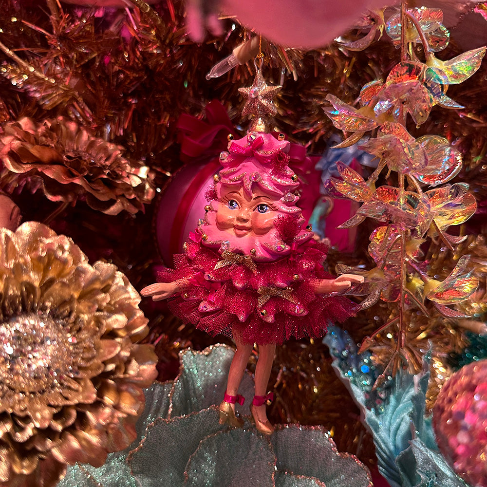 Goodwill M&G Kerstornament - Trendy Candy Kerstboom - roze - 16,5cm