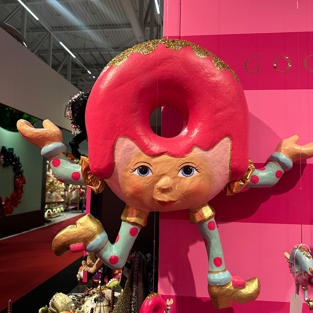 Goodwill M&G Christmas Display - Trendy Candy XL Donut Figure - Pink Blue - 91 cm