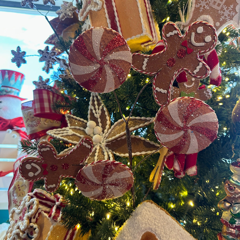 Viv! Christmas Rama de Navidad - Galletas de Hombre de Jengibre - marrón rojo - 71cm
