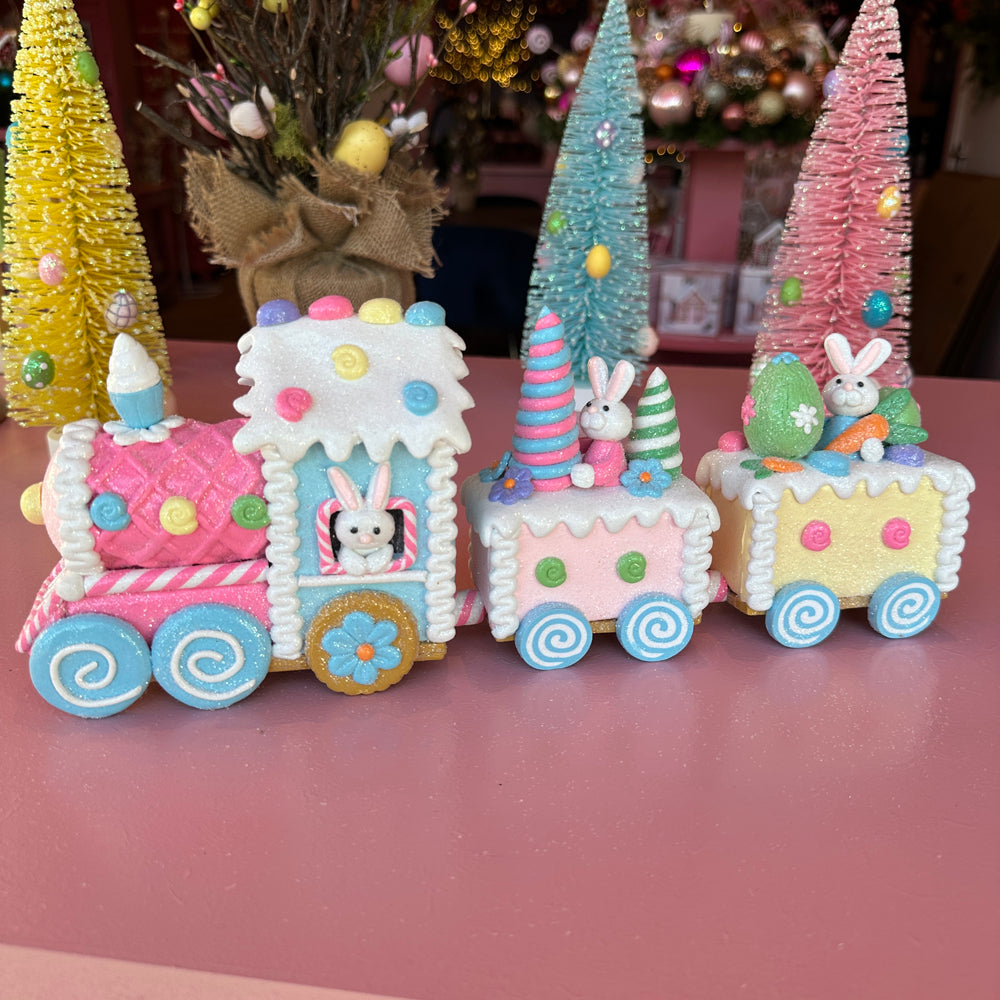 Viv! Christmas Easter Decoration - Gingerbread Train with Easter Bunny - Easter - 33cm