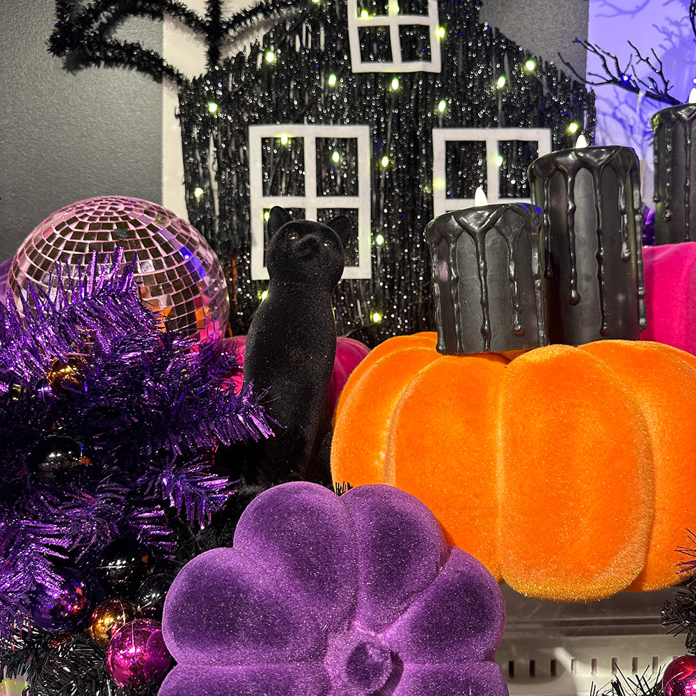 Viv! Christmas Halloween LED Kaars - Zwarte Druppelkaars - 15 cm