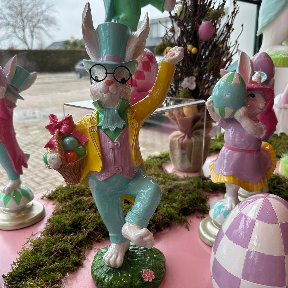 Viv! Christmas Easter Decoration - Bunny with Basket - 36cm