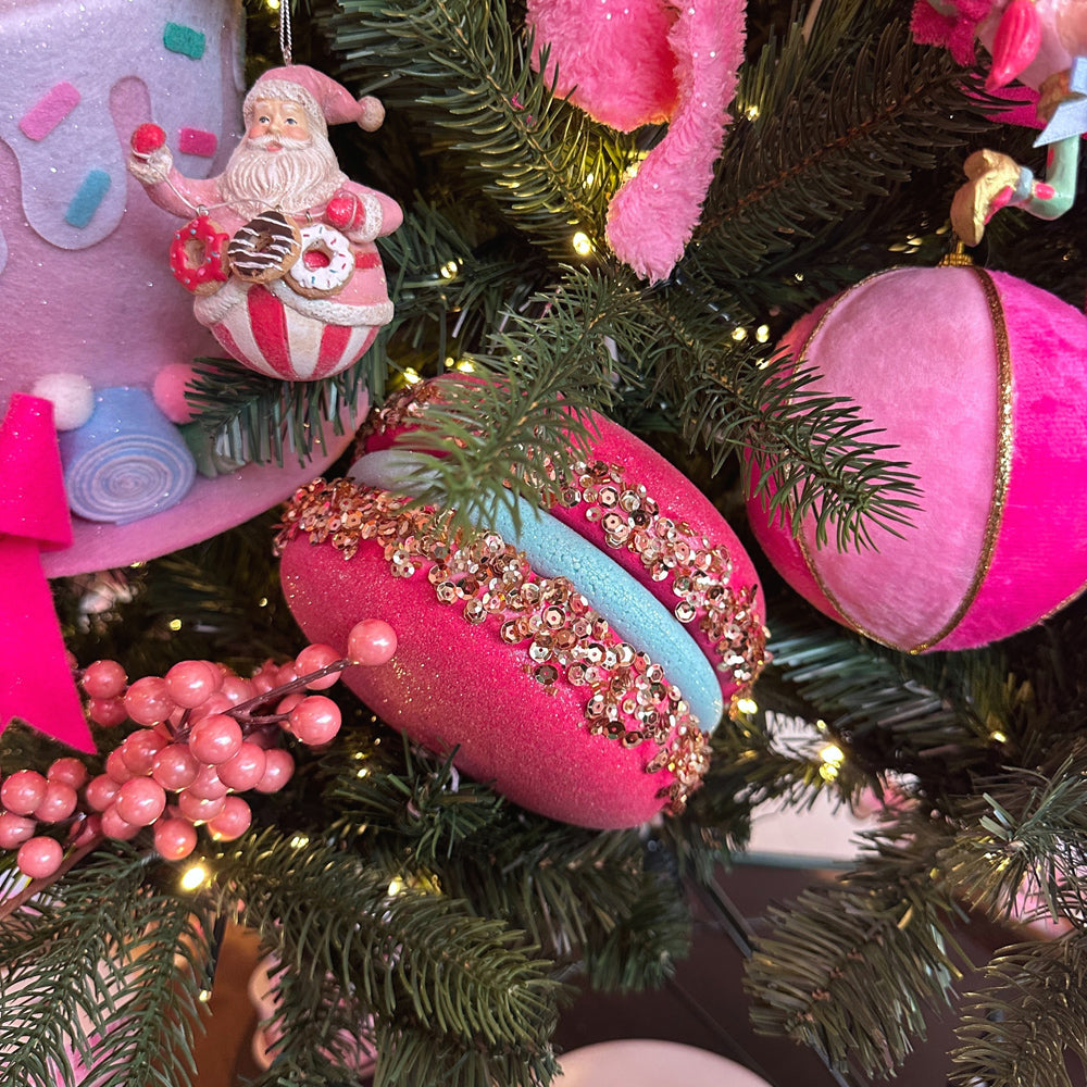 Goodwill M&G Kerstornament - Trendy Candy Donut - set van 2 - roze blauw - 13cm