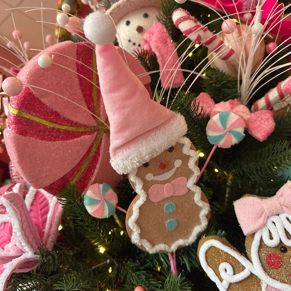 Viv! Christmas Kersttak - Gingerbread Sneeuwpop met Snoepjes - pastel - 66cm