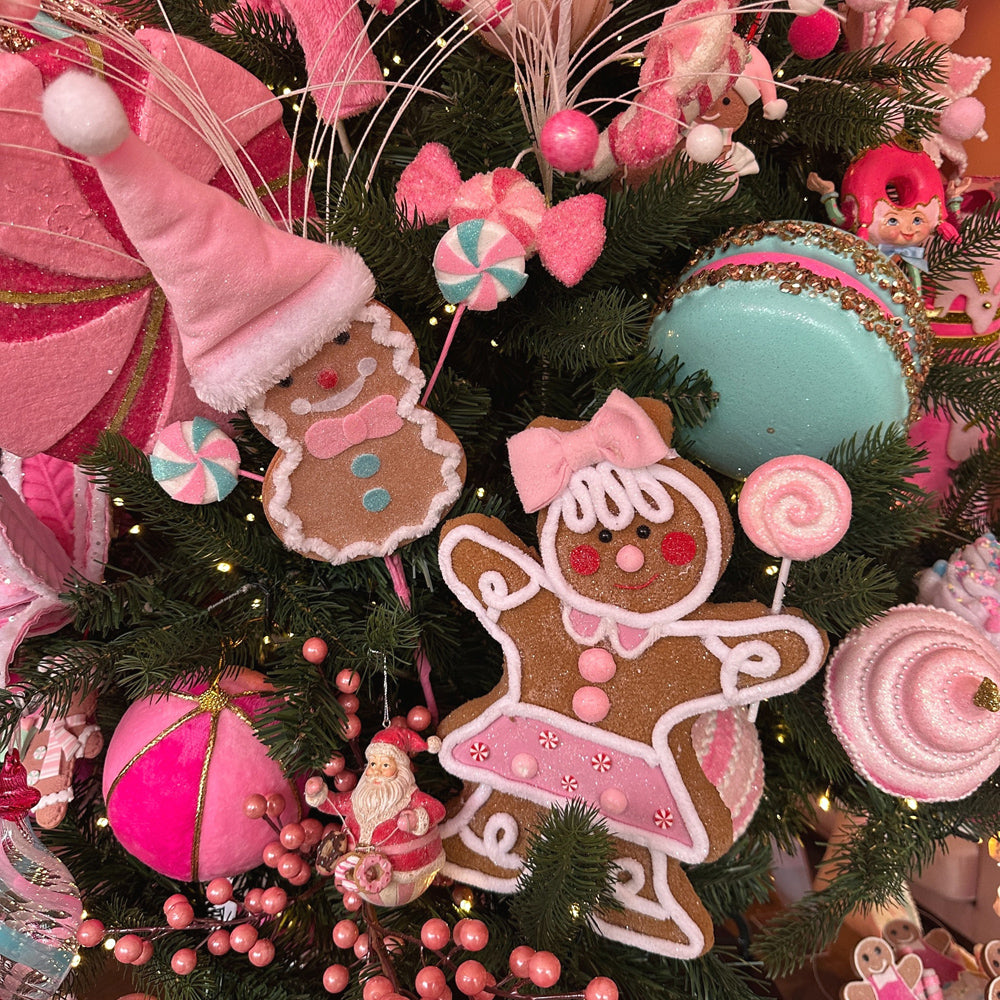 Viv! Christmas Kersttak - Gingerbread Sneeuwpop met Snoepjes - pastel - 66cm