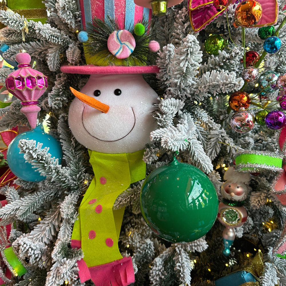 Viv! Christmas Tree Centrepiece - Snowman Head with Scarf - Multicoloured - 50 cm