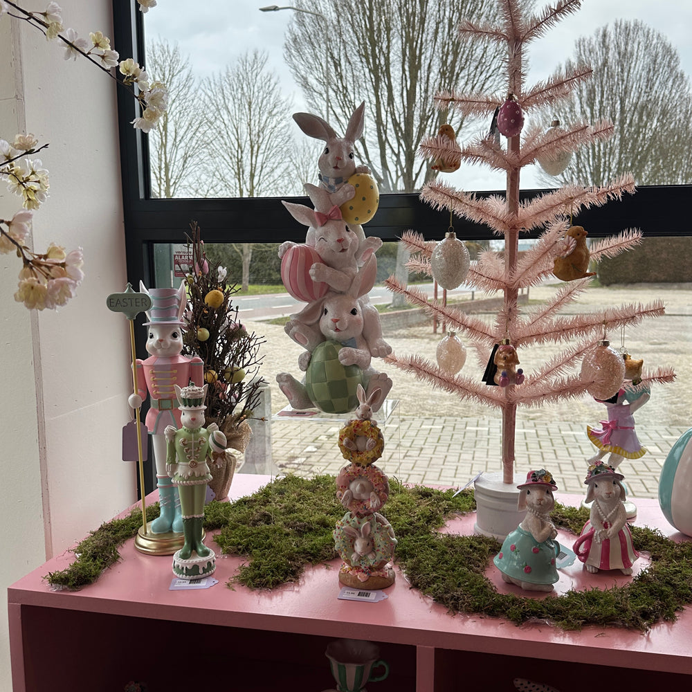 Viv! Christmas Easter Decoration - Stack of Bunnies with Eggs - 56cm