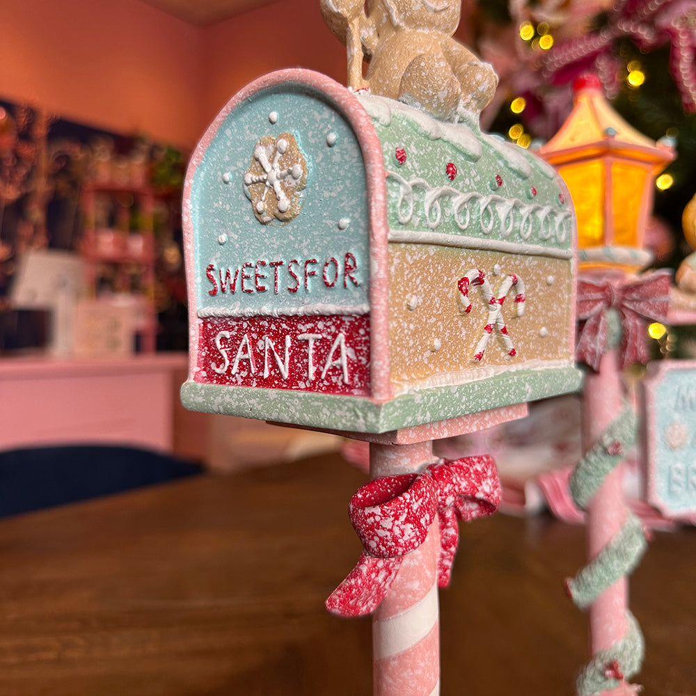 Viv! Christmas Tabletop Figure - Gingerbread Mailbox - pastel - 36cm