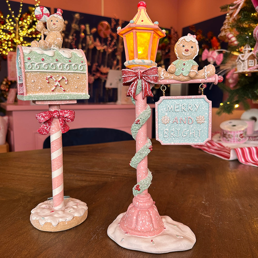 Viv! Christmas Tabletop Figure - Gingerbread Lantern incl. LED Lighting - pastel - 36cm