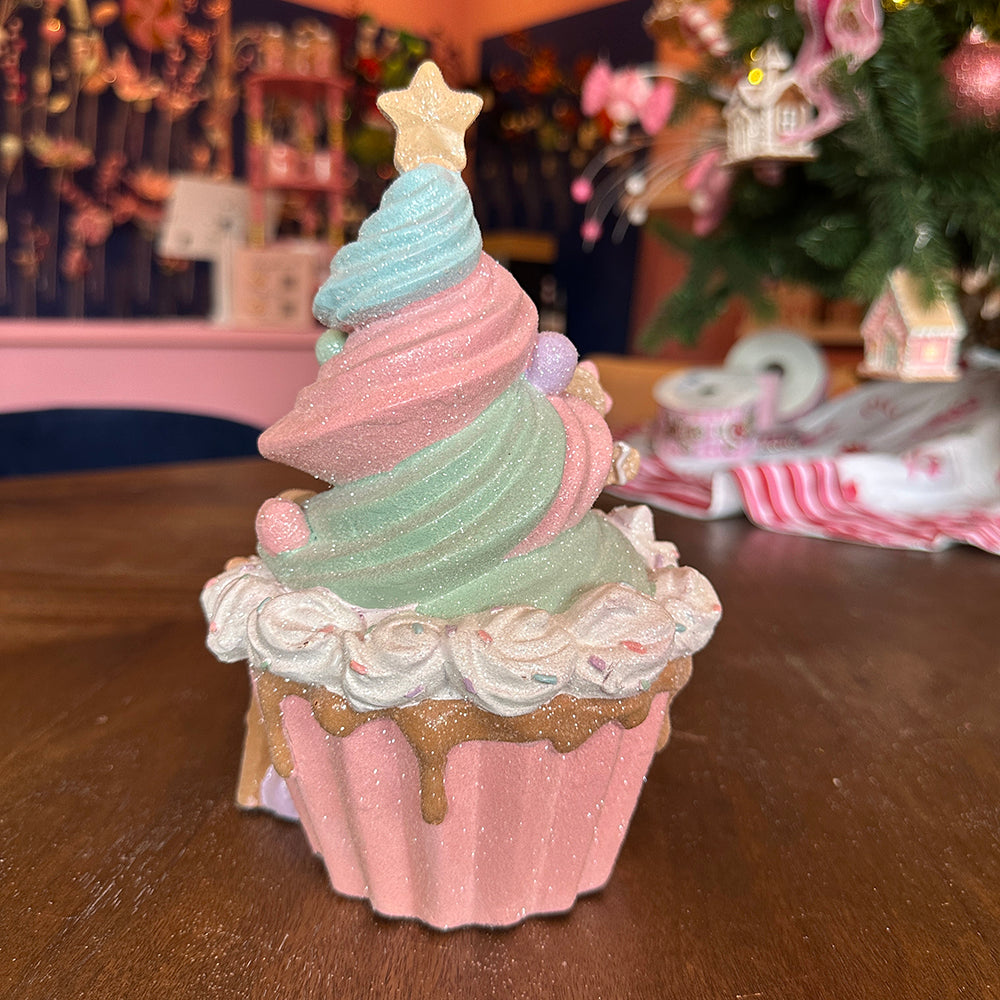 Viv! Christmas Kerstdecoratie - Gingerbread IJshuisje - pastel roze - 21cm