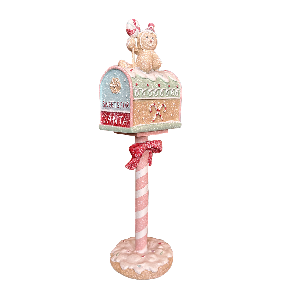 Viv! Christmas Tabletop Figure - Gingerbread Mailbox - pastel - 36cm