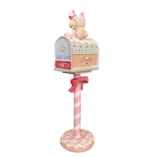 Viv! Christmas Tabletop Figure - Gingerbread Mailbox - pastel - 36cm