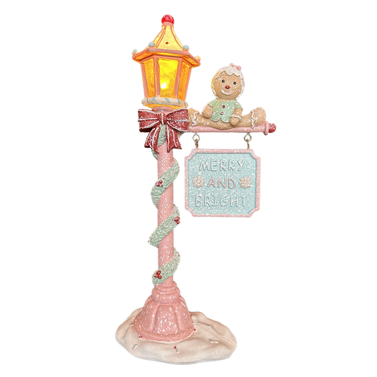 Viv! Christmas Tabletop Figure - Gingerbread Lantern incl. LED Lighting - pastel - 36cm