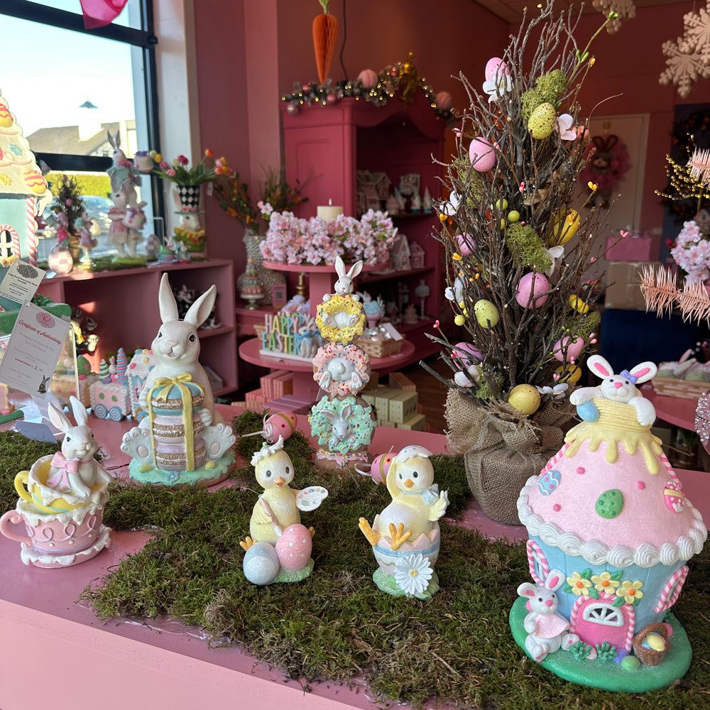 Viv! Christmas Easter Decoration - Stack of Donuts with Bunnies - 30cm