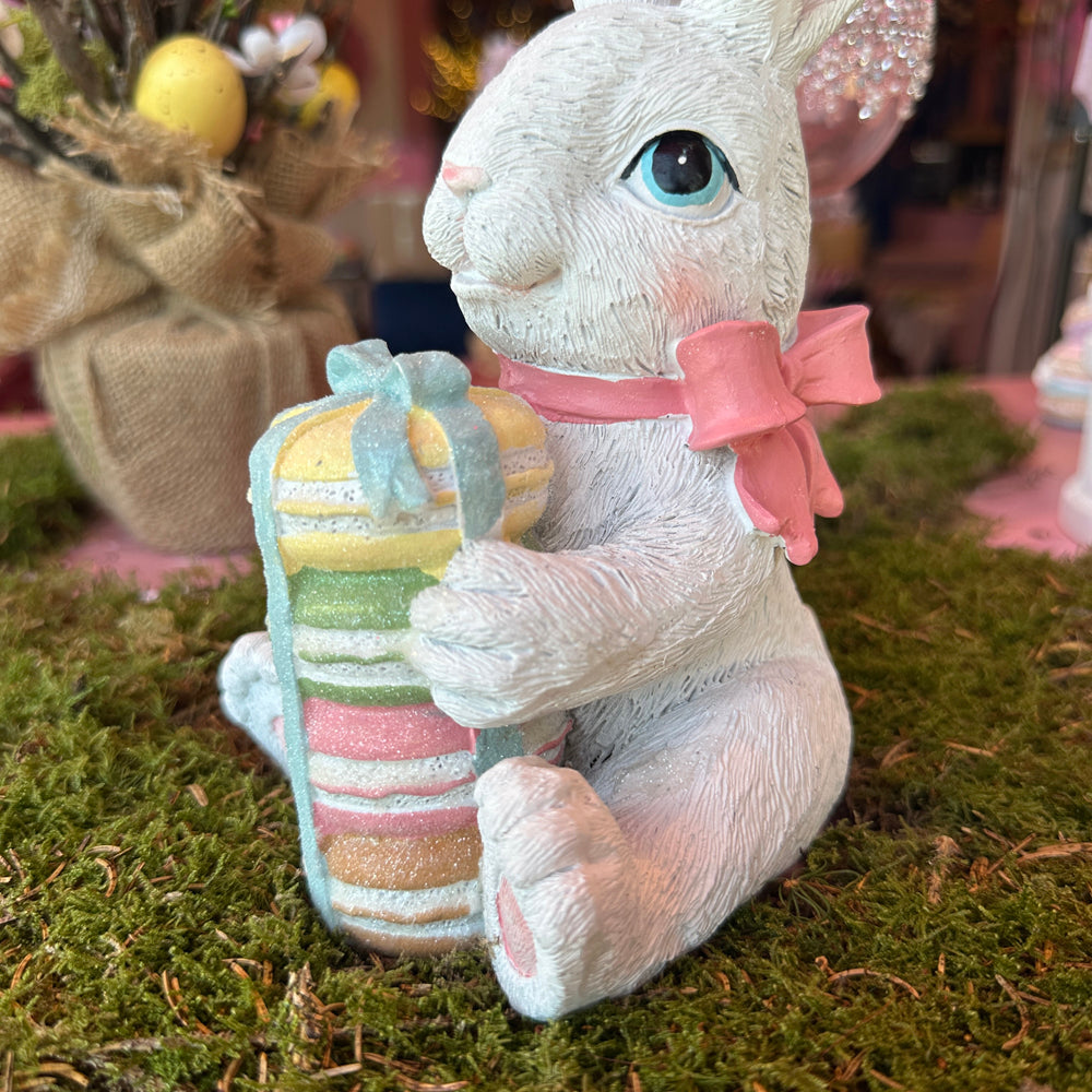 Viv! Christmas Easter Decoration - Sitting Bunny with Macarons - 22cm