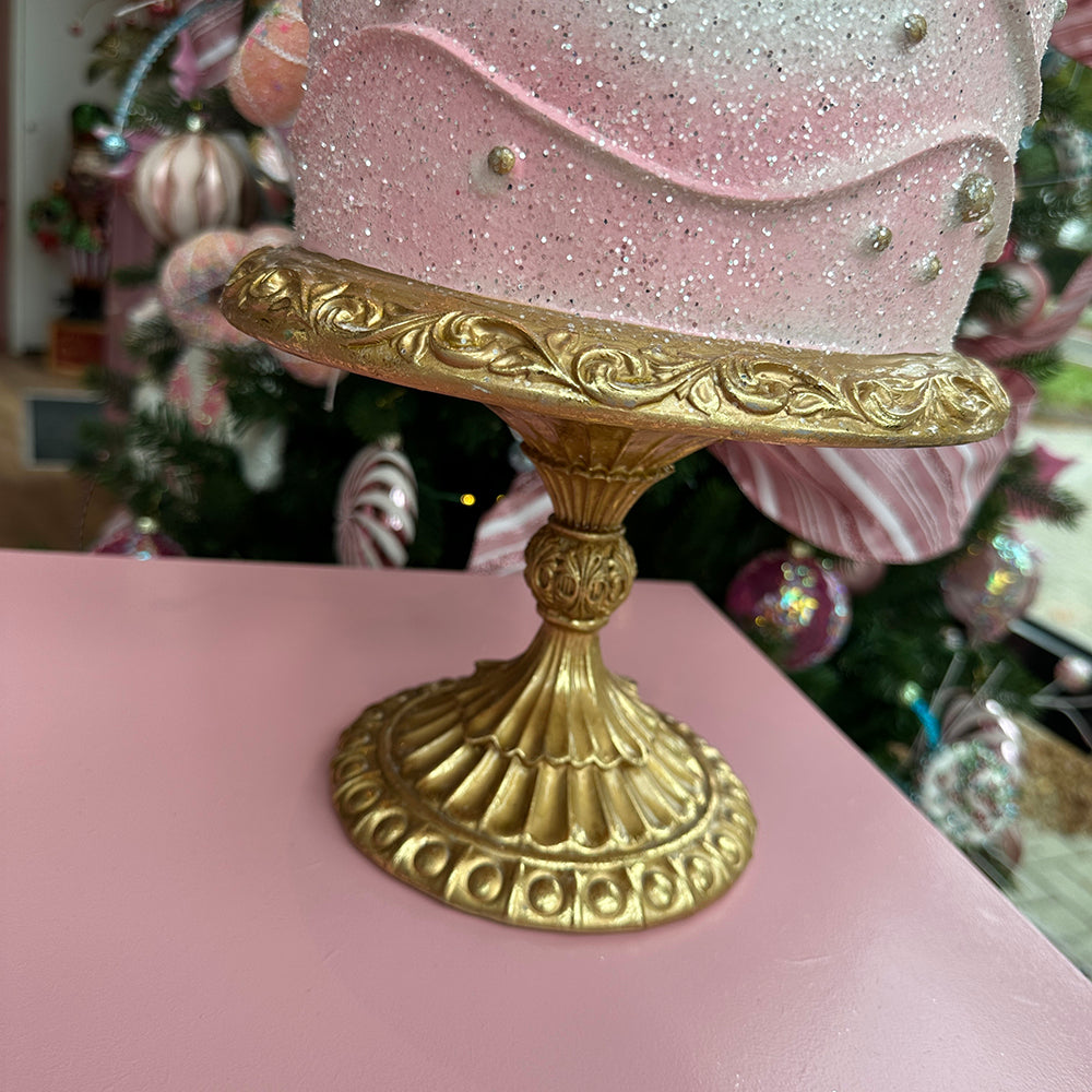 Viv! Christmas Paasdecoratie - Layer cake taart met macarons - pasen - roze goud - 51cm