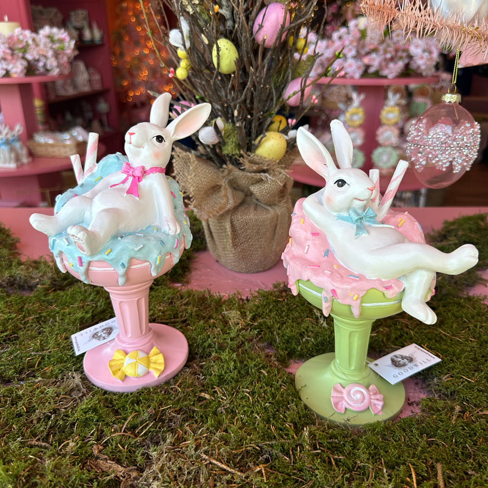 Goodwill M&G Easter Decoration - Chilling Bunny in Ice Cream Cup - Set of 2 - 21cm