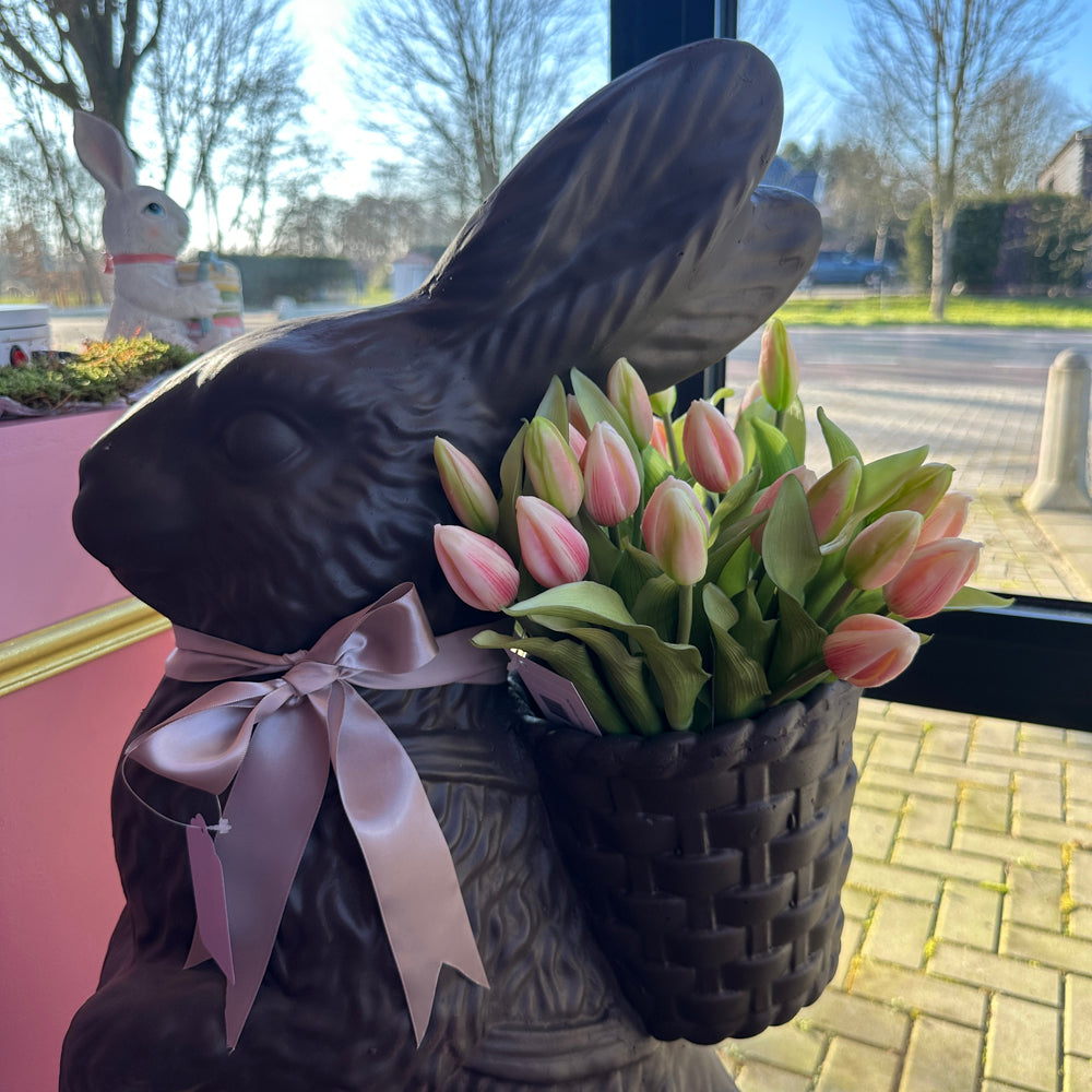 Viv! Home Luxuries - Tulip bouquet - 7 pieces - artificial flowers - light pink - 32cm