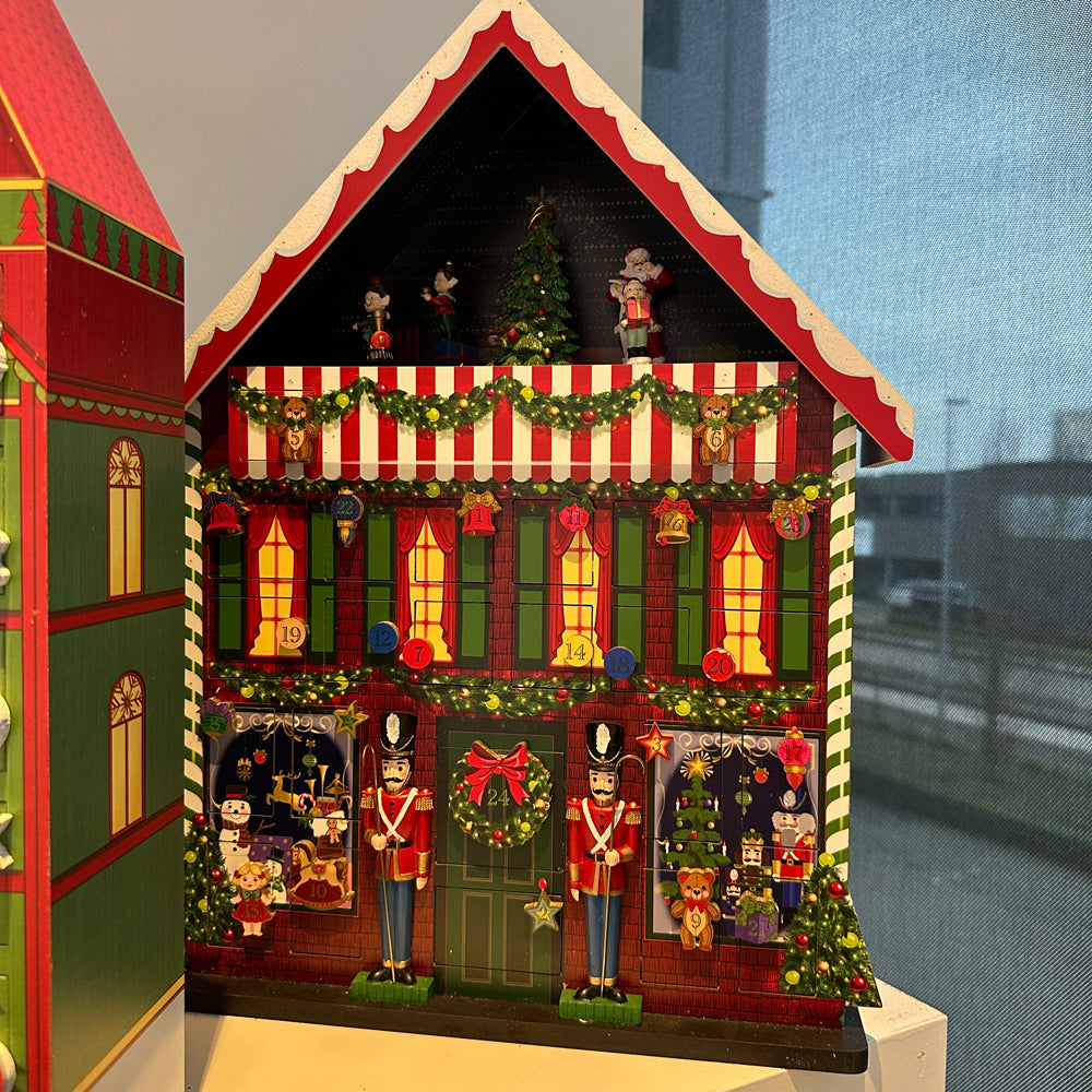 Viv! Christmas Decoration - Toy Store Advent Calendar with Animation, Music and LED - 55cm