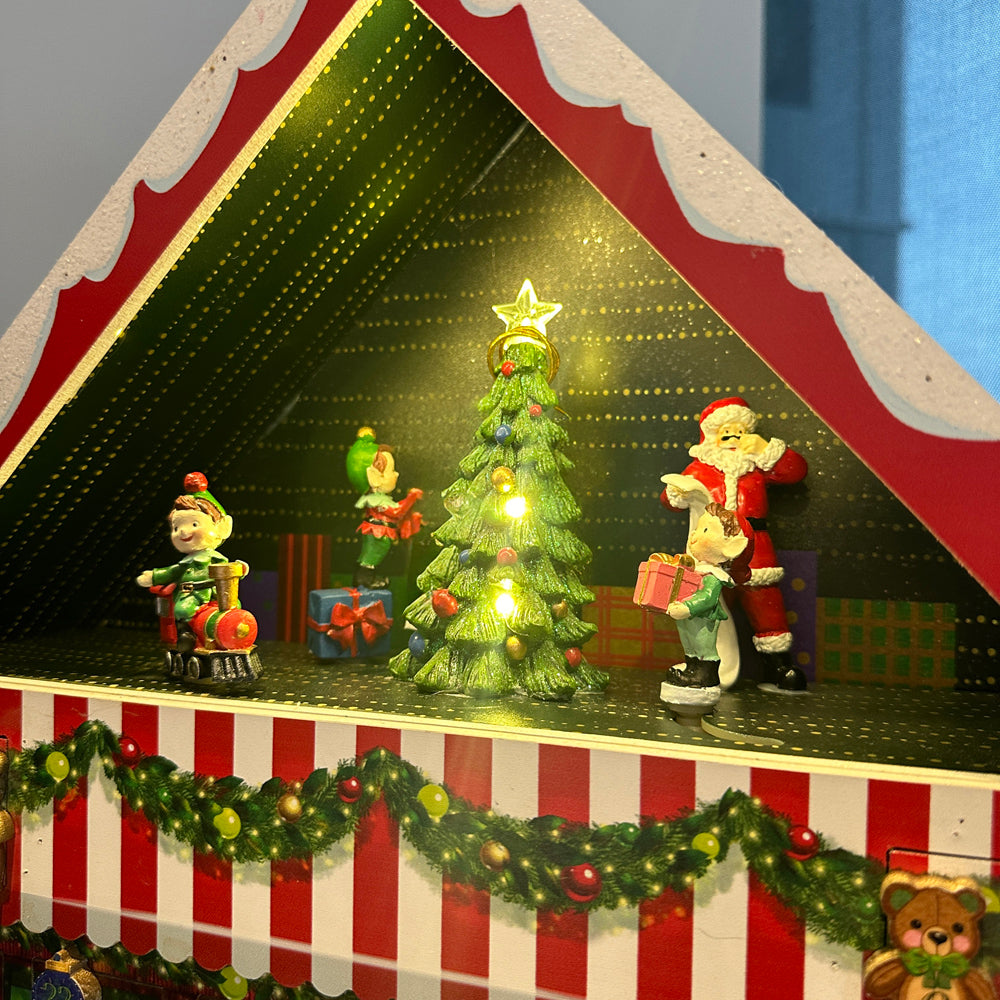 Viv! Christmas Decoration - Toy Store Advent Calendar with Animation, Music and LED - 55cm