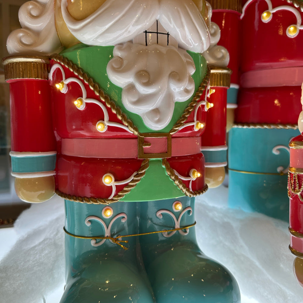 Viv! Christmas Kerstbeeld - Chunky Notenkraker incl. LED Verlichting - rood roze blauw - 62cm