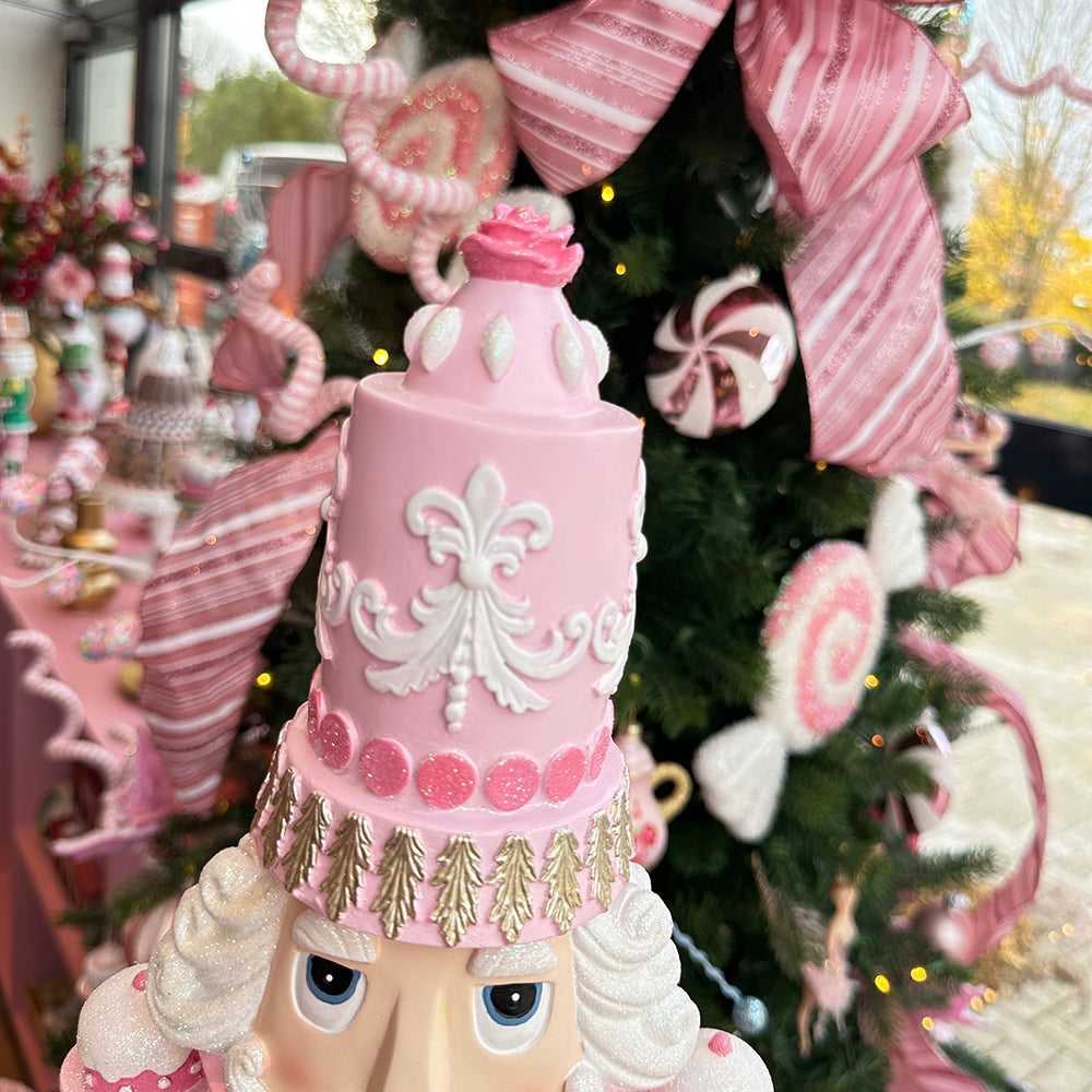 Viv! Christmas Weihnachtsfigur - Weihnachtsnussknacker voller rosa Süßigkeiten - Roségold - 71cm