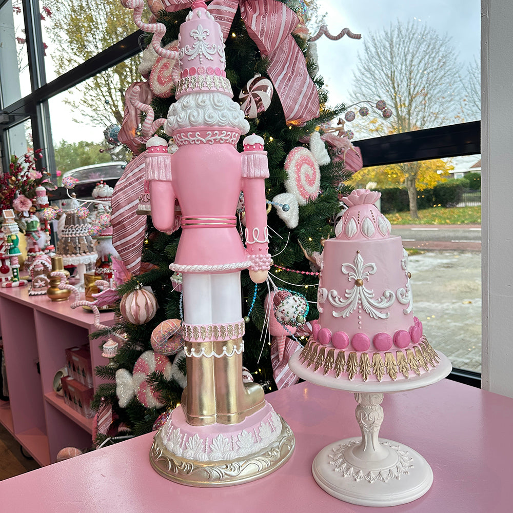 Viv! Christmas Tabletop Figure - Christmas Nutcracker Full of Pink Confections - pink gold - 71cm