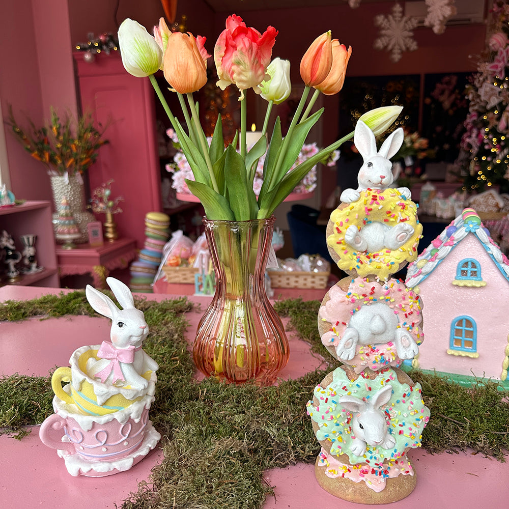 Viv! Christmas Easter Decoration - Stack of Donuts with Bunnies - 30cm