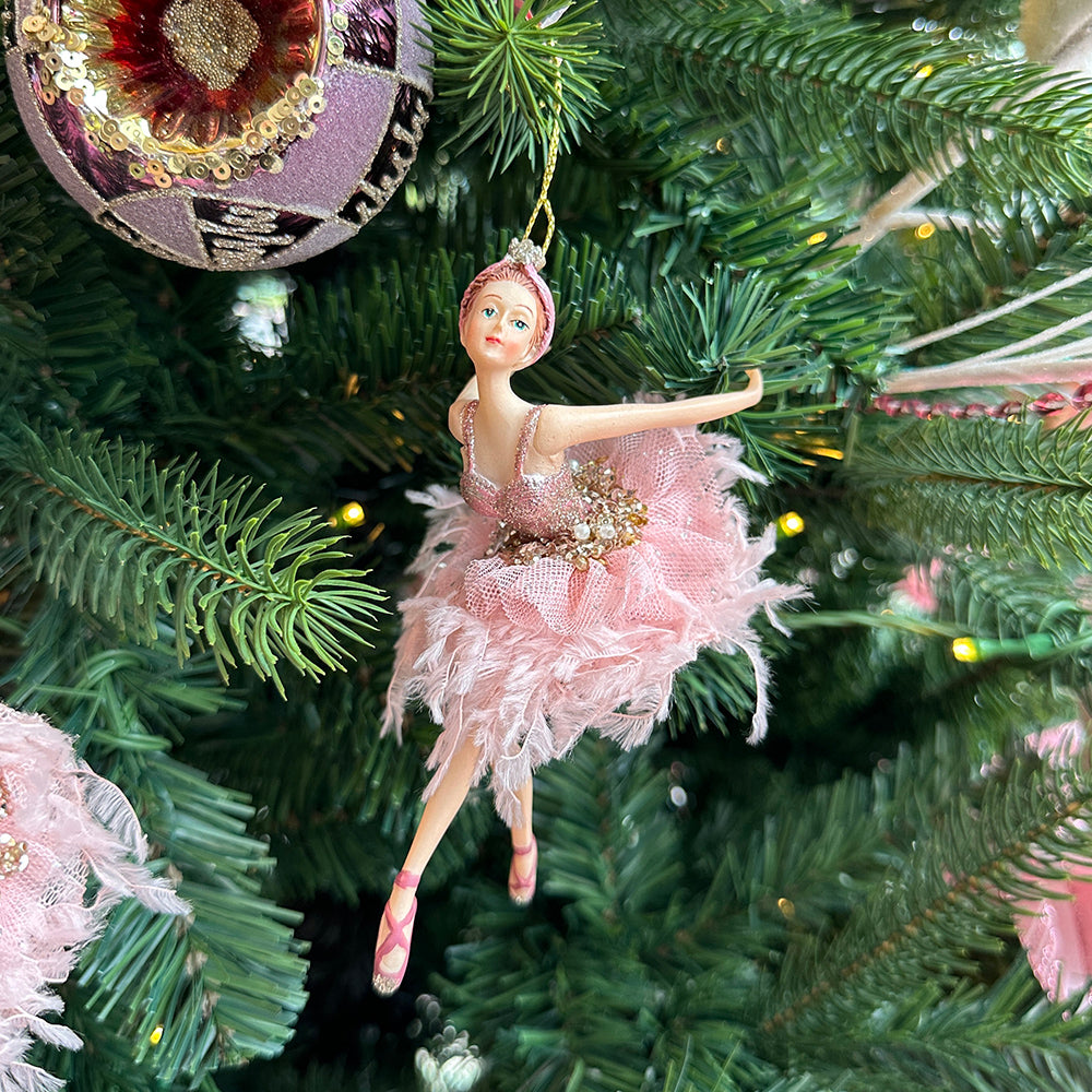 Viv! Christmas Weihnachtsfiguren - Ballerinas - 2er-Set - rosa - 18cm