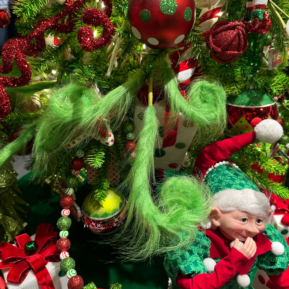 Viv! Christmas Ramo de Navidad - Rama Rizada de Monstruo Verde Peludo - verde - 72cm