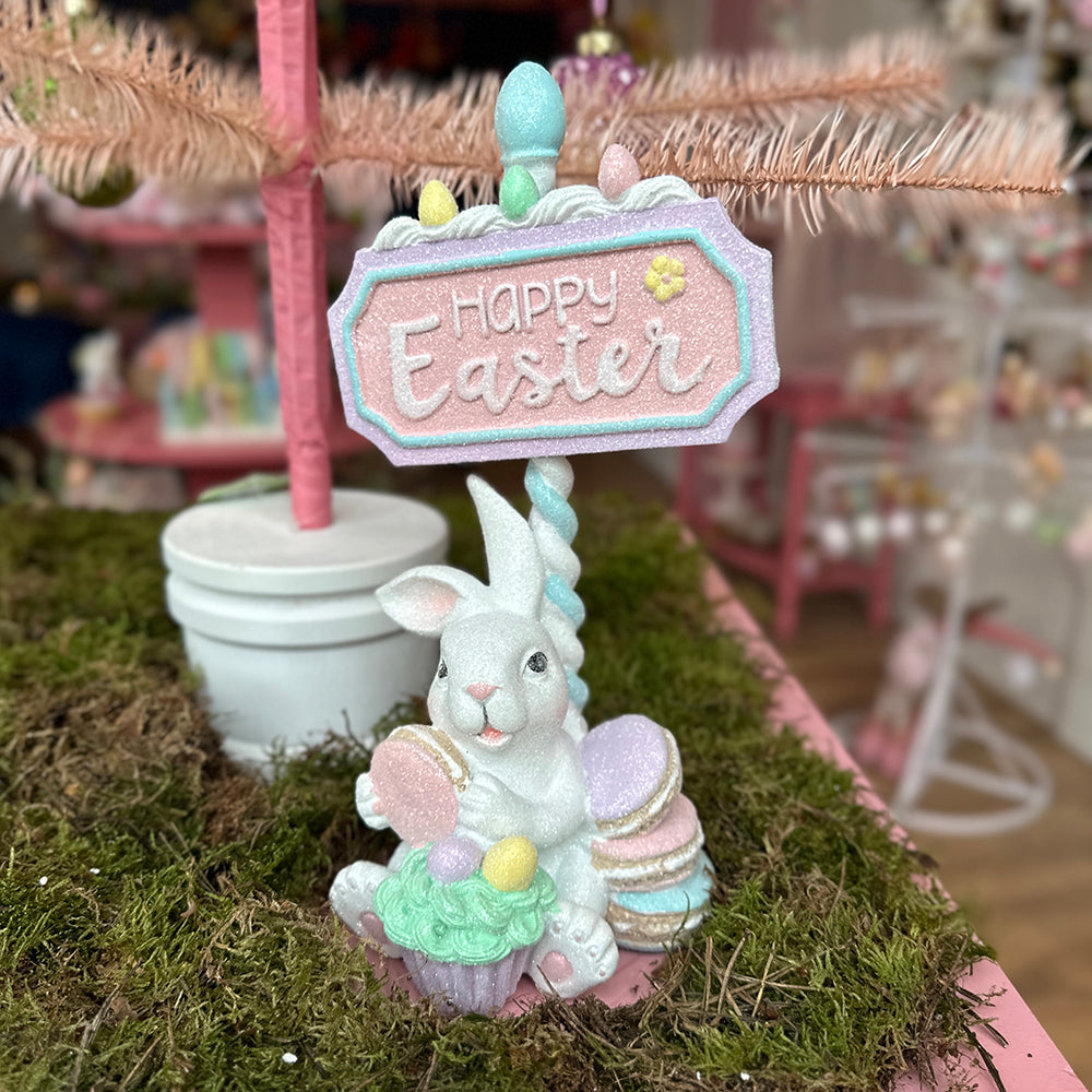 Viv! Christmas Easter Decorations - 'Happy Easter' Bunny - pastel - 26cm