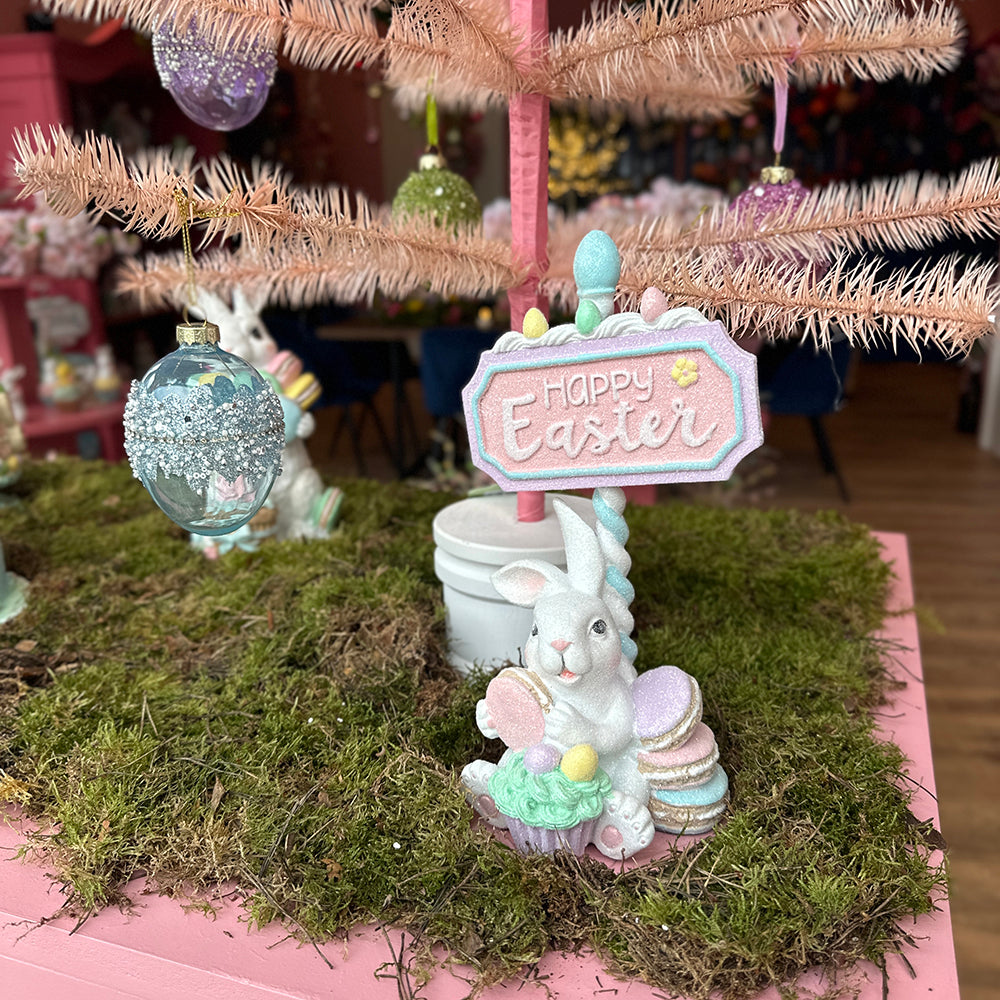 Viv! Christmas Easter Decorations - 'Happy Easter' Bunny - pastel - 26cm