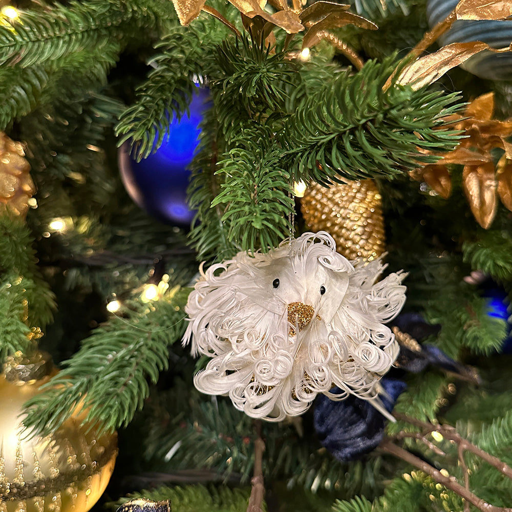 Viv! Christmas Kerstboomversiering - Vogel Glitter - goud wit - 15cm