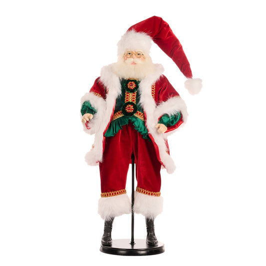 Goodwill M&G Weihnachtsfigur - Family Feast - Weihnachtsmann-Puppe - Rot Grün - 70 cm