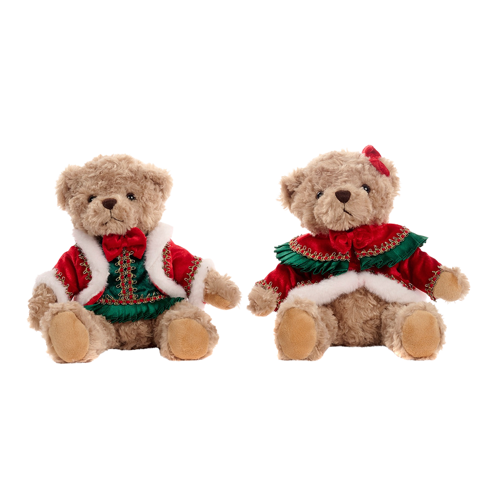 Goodwill M&G Christmas Tabletop Figure - Family Feast Mr. & Mrs. Bear - Set of 2 - Red Green - 30 cm