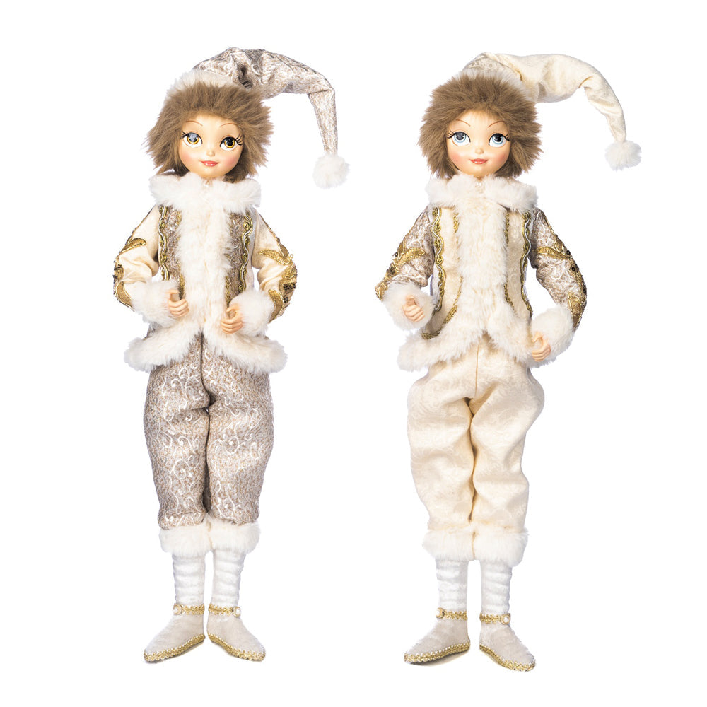 Goodwill M&G Kerstbeeld - Regal Winter Boy Doll - set van 2 - 67cm