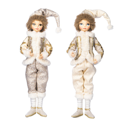 Goodwill M&G Kerstbeeld - Regal Winter Boy Doll - set van 2 - 67cm