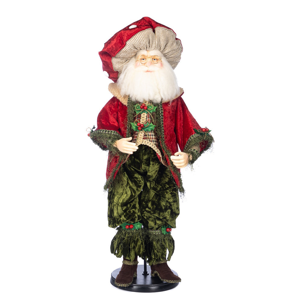 Goodwill M&G Kerstbeeld - Woodland Mushroom Santa Doll w/ Stand - 76cm