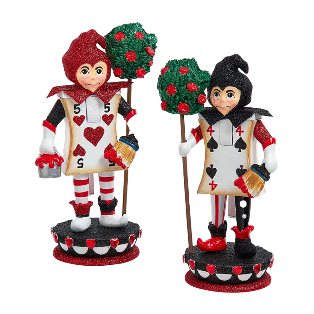 Kurt S. Adler - Hollywood Collection™ Christmas Nutcracker - Alice in Wonderland - Soldiers Card - Set of 2 - 20cm