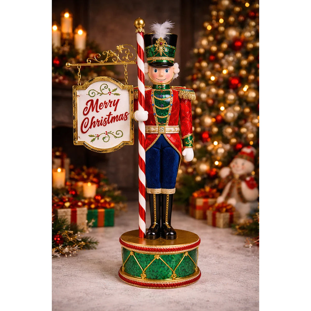 Katherine's Collection Christmas - Toy Soldier - Nutcracker with Sign - 46cm