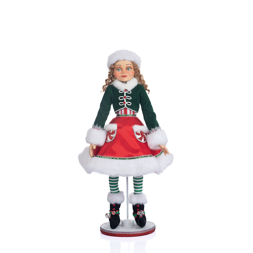 Katherine's Collection Christmas - Peppermint Palace - Mint The Elf Girl Doll - 67cm