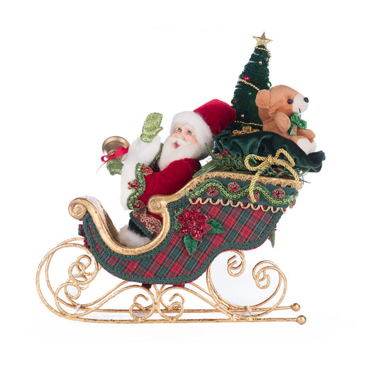 Katherine's Collection Christmas - Holiday Magic - Santa Table Top Sleigh - 37cm