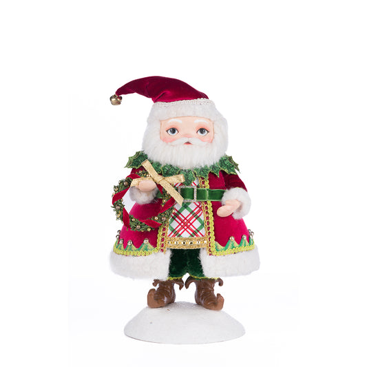 Katherine's Collection Christmas - Village of Holly Woods - Silly Santa w/ Wreath - 28cm