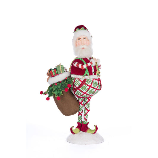 Katherine's Collection Christmas - Village of Holly Woods - Silly Santa w/ Bag - 37cm