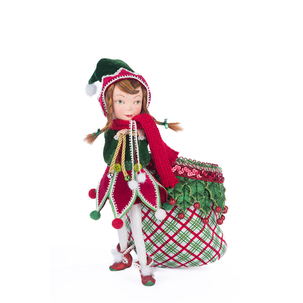 Katherine's Collection Christmas - Village of Holly Woods - Winter Snowdrop Elf w/ Bag - 32cm