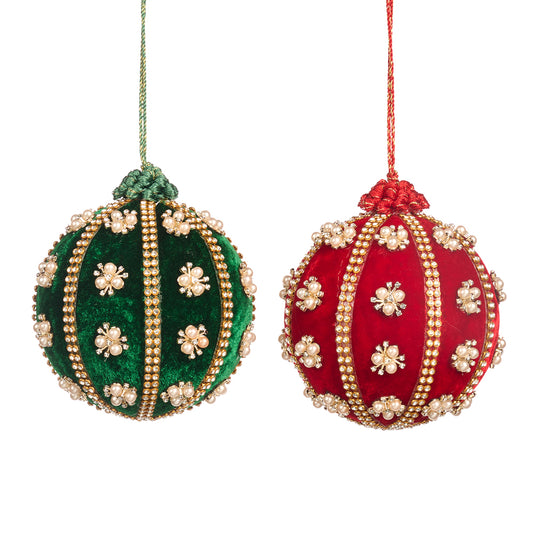 Goodwill M&G Christmas Bauble - Pearl Ball - Set of 2 - 10 cm