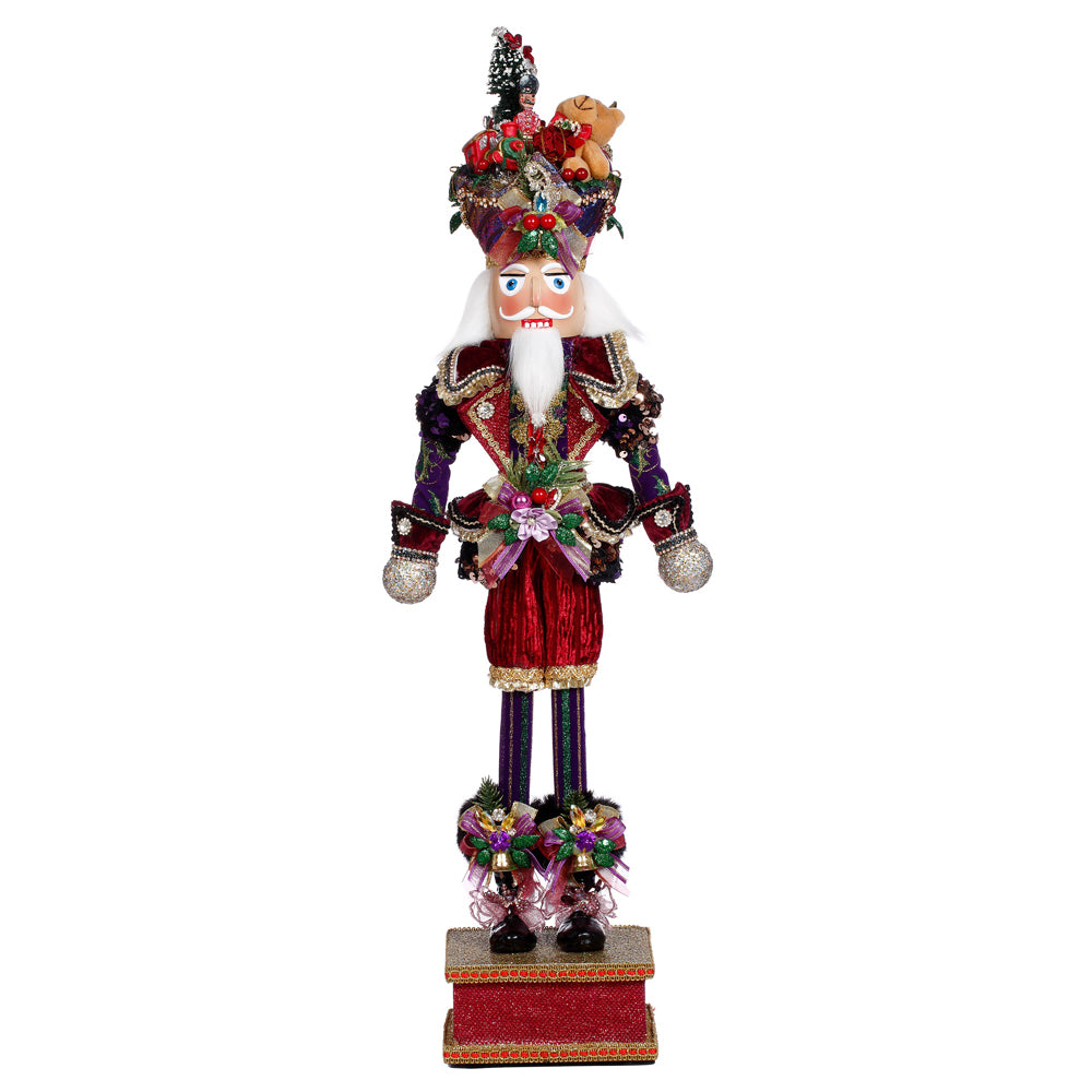 Mark Roberts Christmas Figurine - Small Toytime Nutcracker - paars rood - 56cm